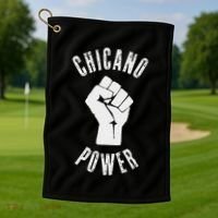 Chicano Power Mexican Mexico Chicanismo Latina Latinx Raza Golf Towel thumb 1