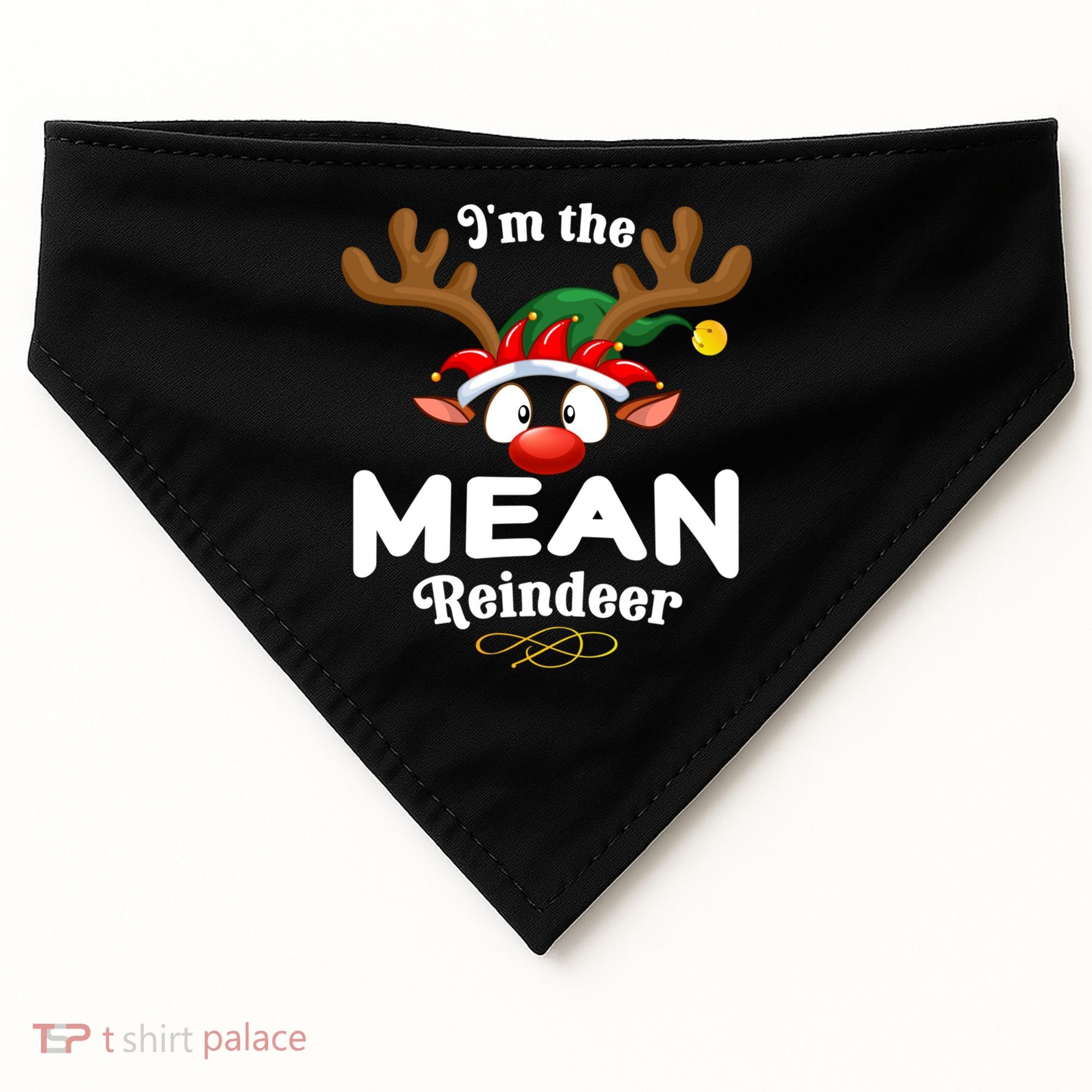 Christmas Pjs Mean Xmas Reindeer Matching Great Gift USA-Made Doggie Bandana