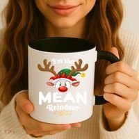 Christmas Pjs Mean Xmas Reindeer Matching Great Gift Coffee Mug thumb 3