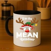 Christmas Pjs Mean Xmas Reindeer Matching Great Gift Coffee Mug thumb 4