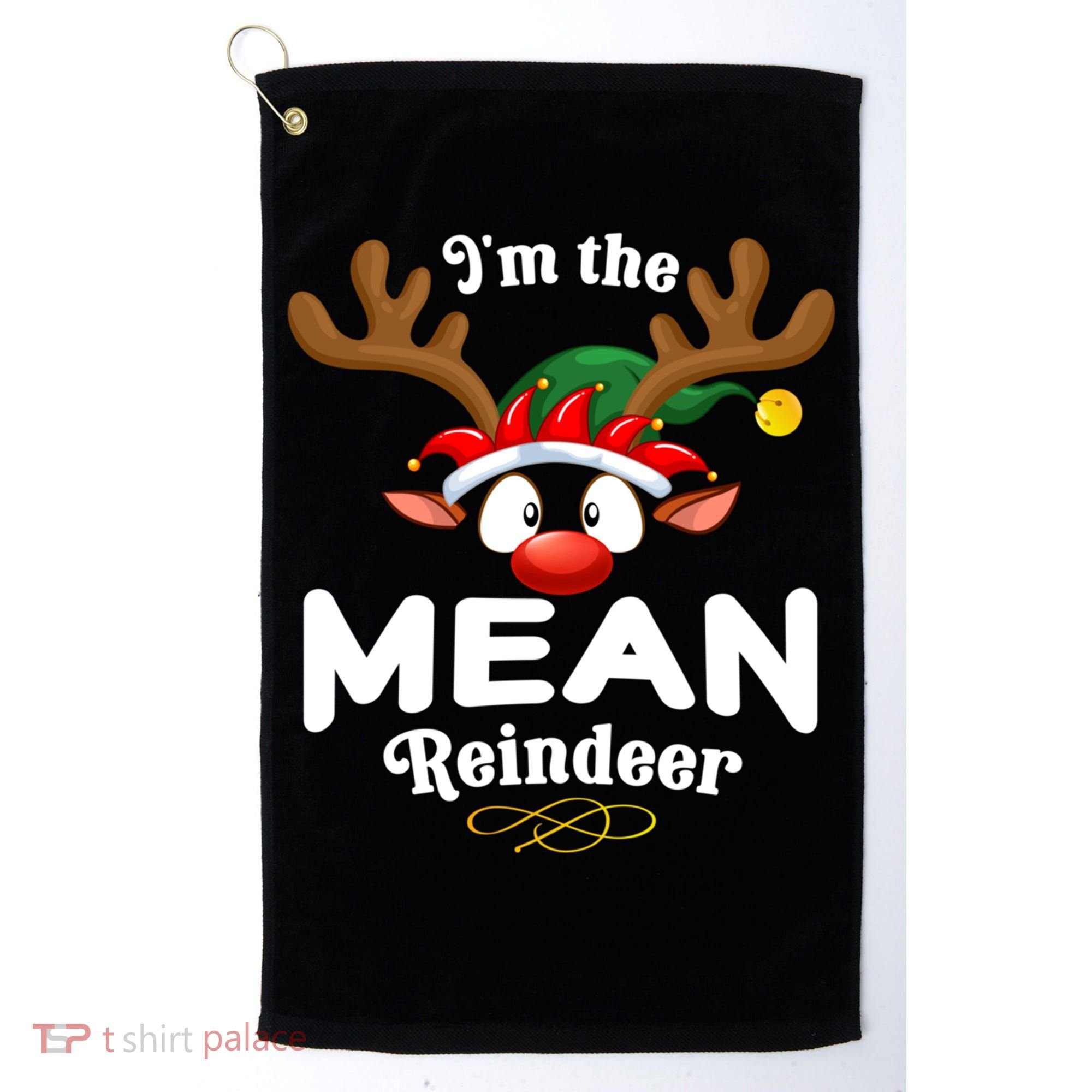 Christmas Pjs Mean Xmas Reindeer Matching Great Gift Golf Towel