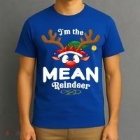 Christmas Pjs Mean Xmas Reindeer Matching Great Gift T-Shirt thumb 3