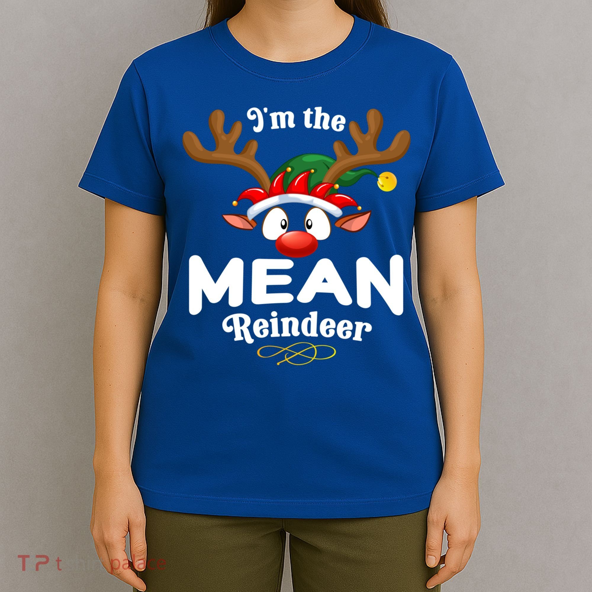 Christmas Pjs Mean Xmas Reindeer Matching Great Gift T-Shirt