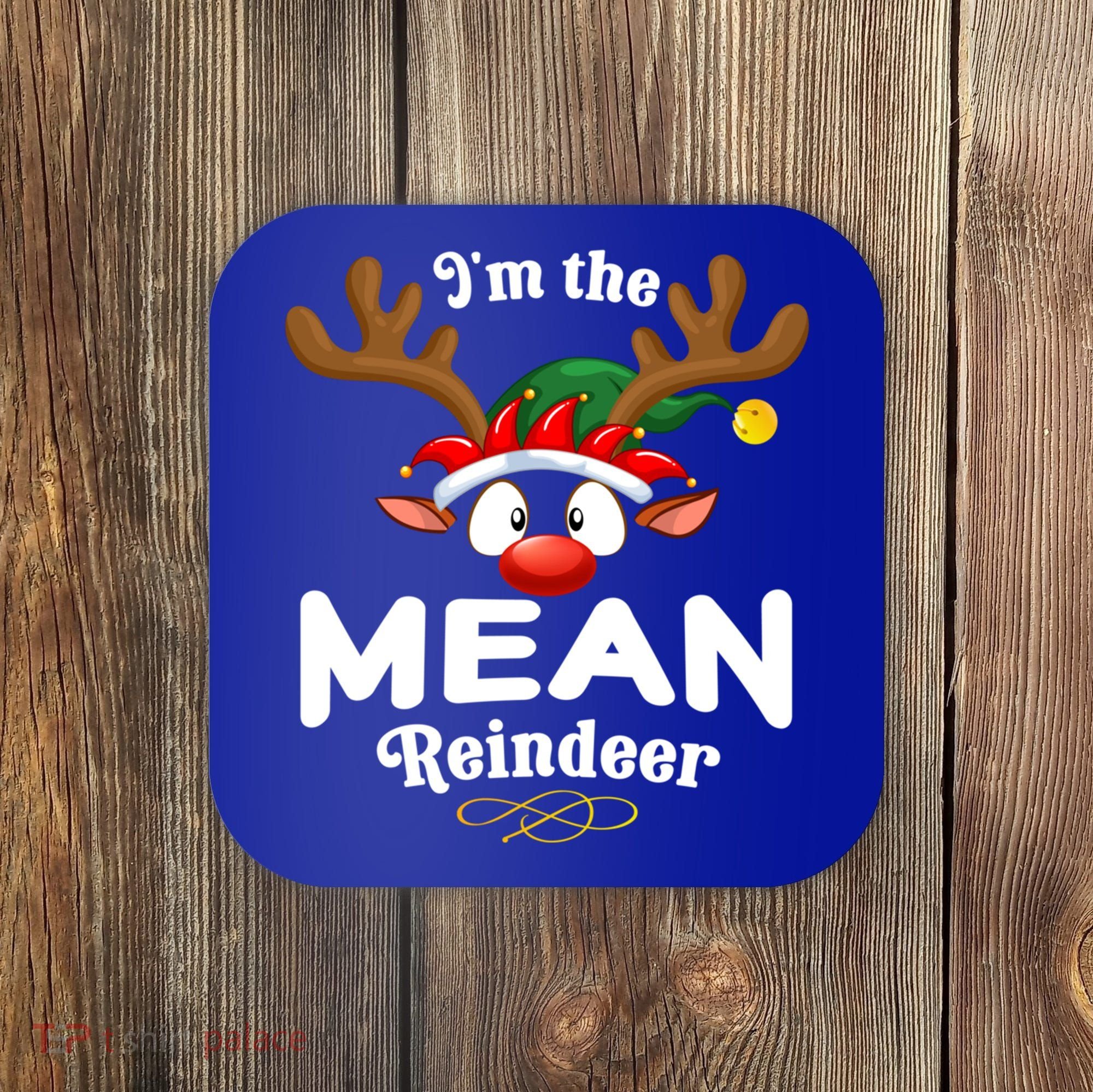 Christmas Pjs Mean Xmas Reindeer Matching Great Gift Coaster