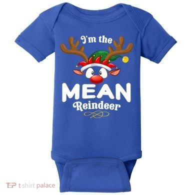Christmas Pjs Mean Xmas Reindeer Matching Great Gift Baby Bodysuit