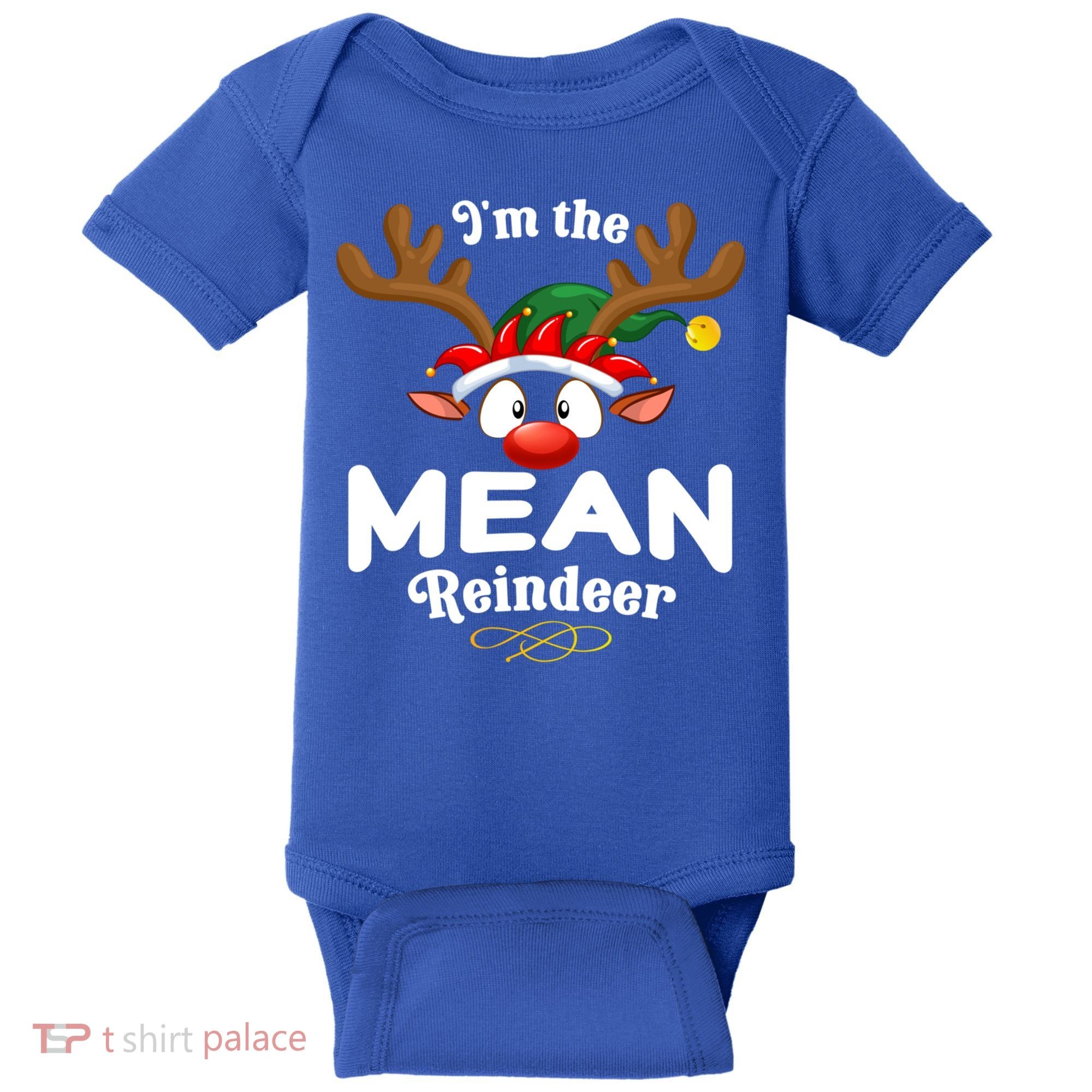 Christmas Pjs Mean Xmas Reindeer Matching Great Gift Baby Bodysuit