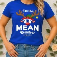 Christmas Pjs Mean Xmas Reindeer Matching Great Gift Women's T-Shirt thumb 2