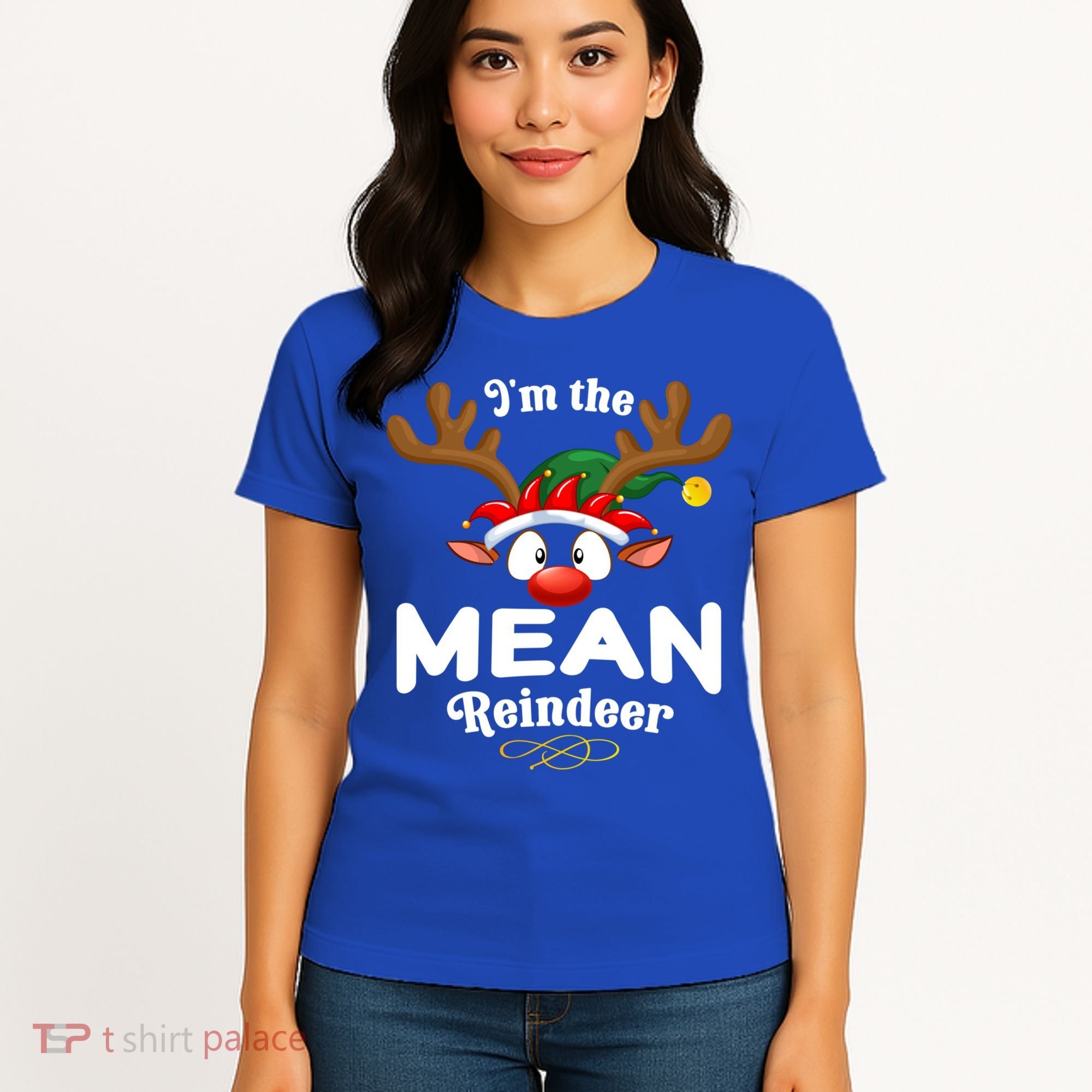 Christmas Pjs Mean Xmas Reindeer Matching Great Gift Women's T-Shirt