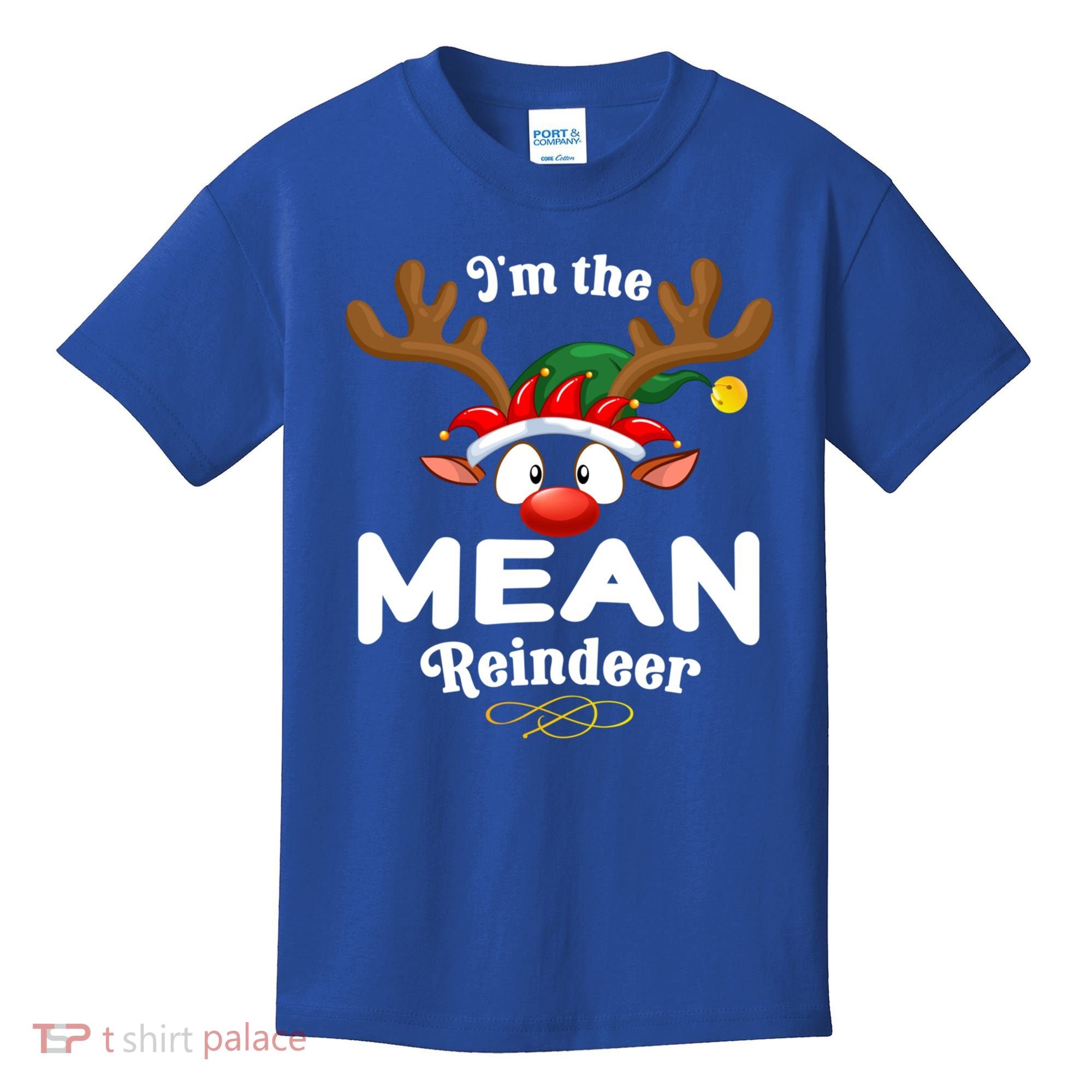 Christmas Pjs Mean Xmas Reindeer Matching Great Gift Kids T-Shirt