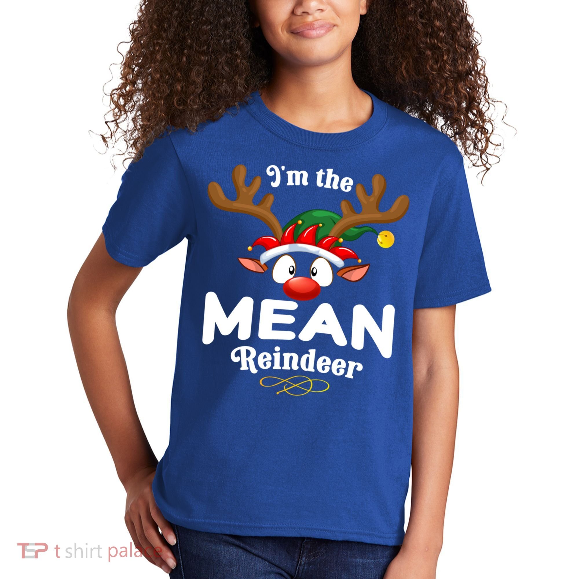 Christmas Pjs Mean Xmas Reindeer Matching Great Gift Kids T-Shirt