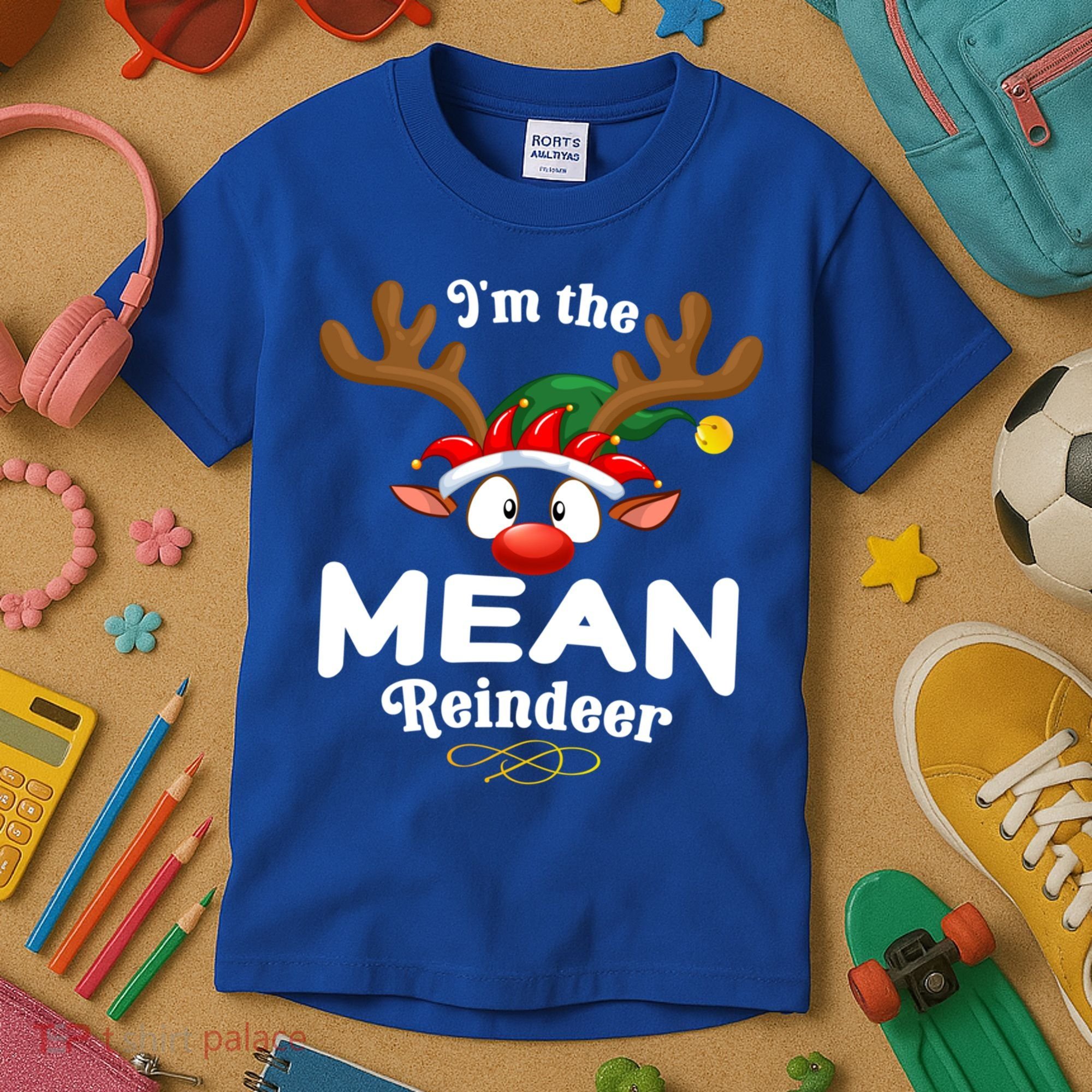 Christmas Pjs Mean Xmas Reindeer Matching Great Gift Kids T-Shirt