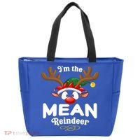 Christmas Pjs Mean Xmas Reindeer Matching Great Gift Tote Bag thumb 0