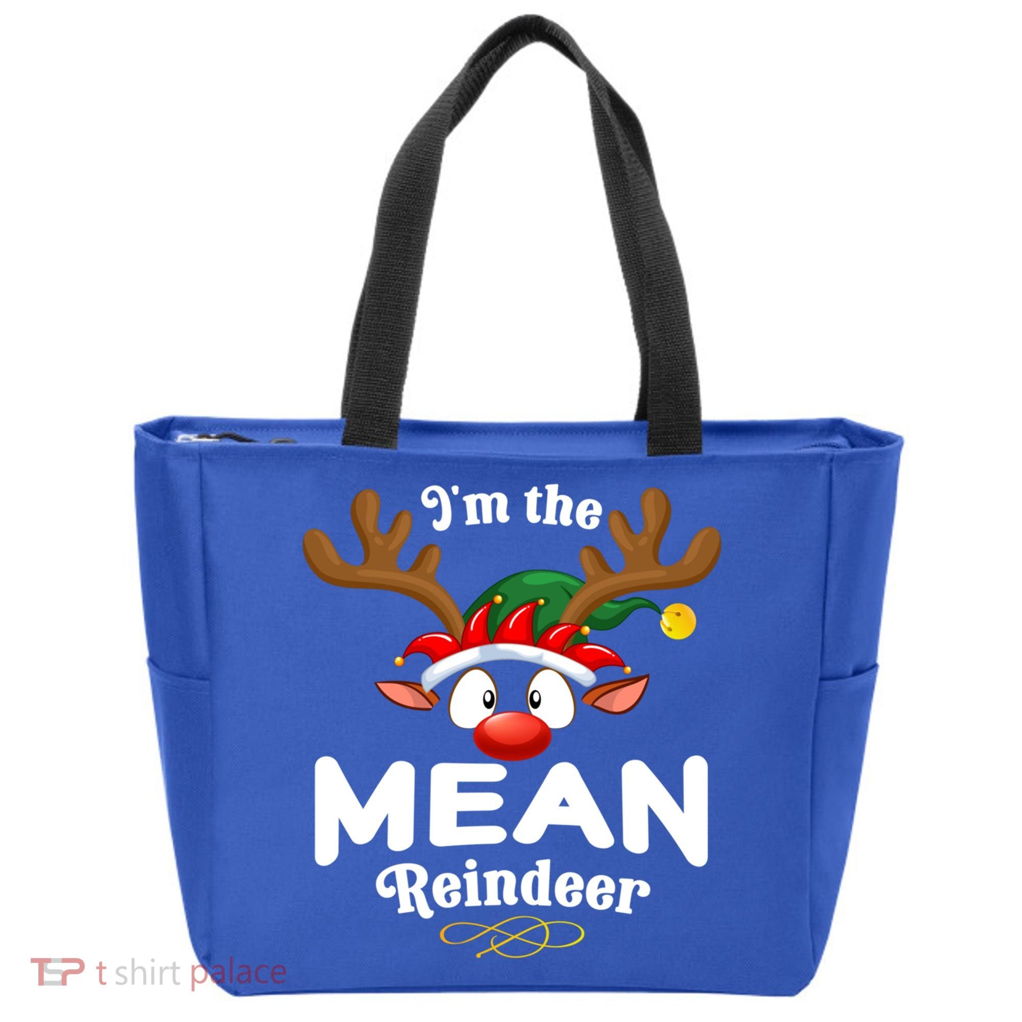 Christmas Pjs Mean Xmas Reindeer Matching Great Gift Tote Bag