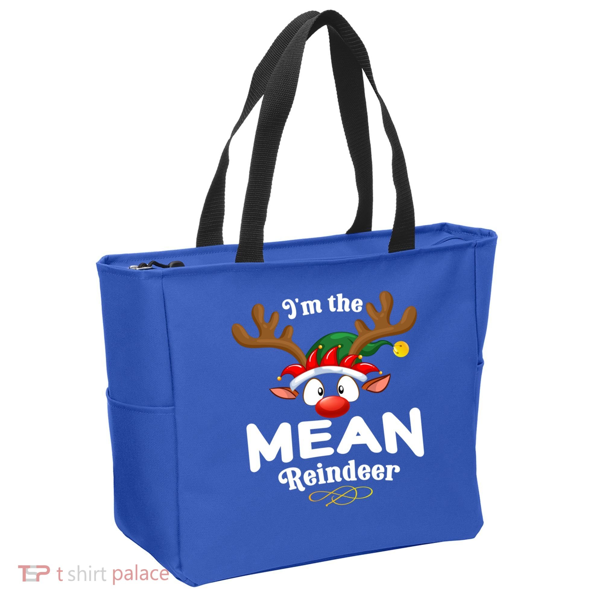 Christmas Pjs Mean Xmas Reindeer Matching Great Gift Tote Bag