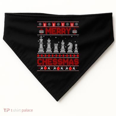Chess Player Merry Chessmas Christmas Ugly Sweater Great Gift USA-Made Doggie Bandana