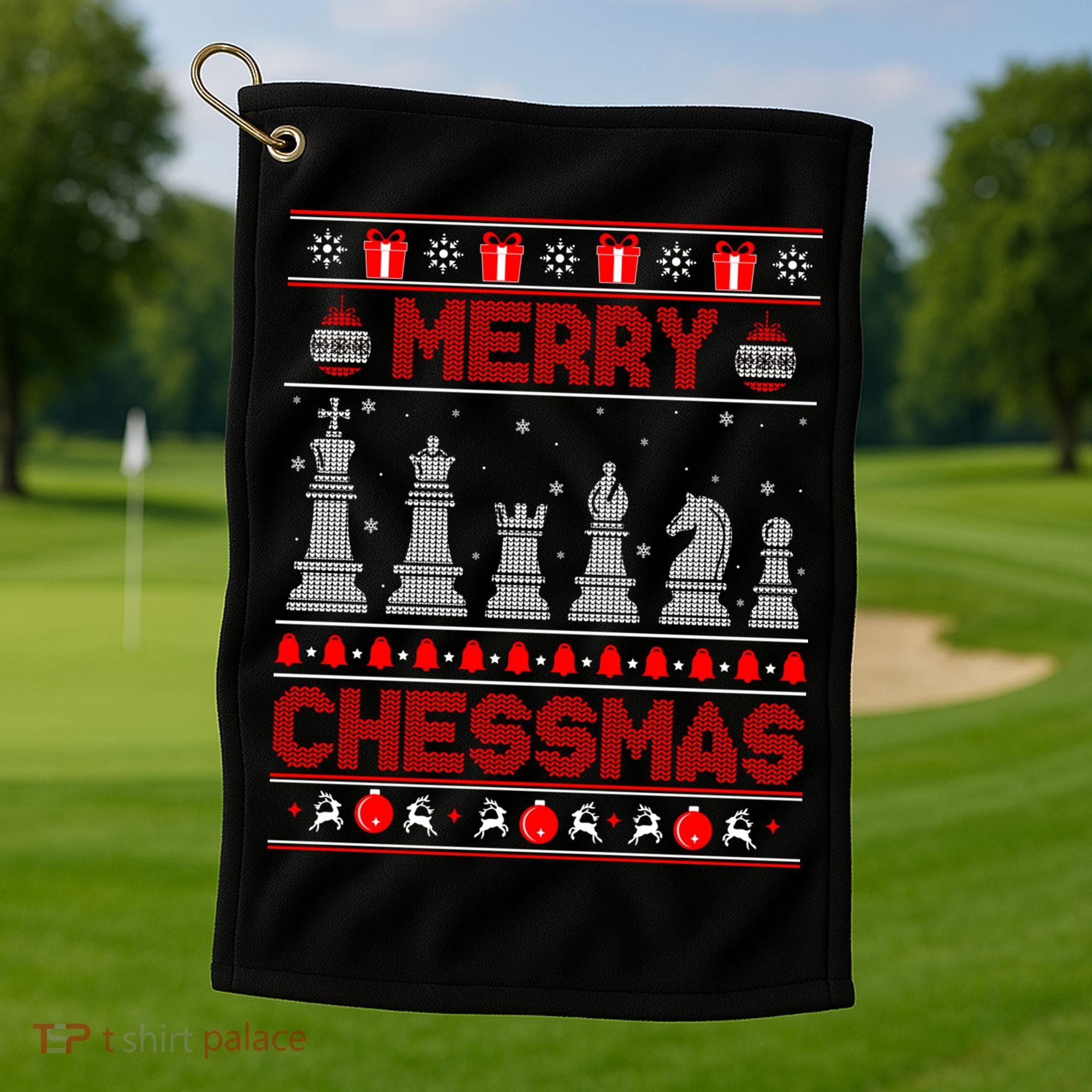Chess Player Merry Chessmas Christmas Ugly Sweater Great Gift Golf Towel
