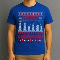 Chess Player Merry Chessmas Christmas Ugly Sweater Great Gift T-Shirt thumb 3