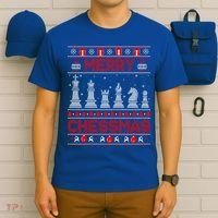 Chess Player Merry Chessmas Christmas Ugly Sweater Great Gift T-Shirt thumb 6