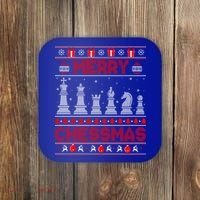 Chess Player Merry Chessmas Christmas Ugly Sweater Great Gift Coaster thumb 0