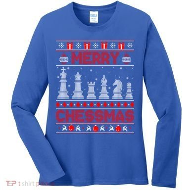 Chess Player Merry Chessmas Christmas Ugly Sweater Great Gift Women's Long Sleeve Shirt