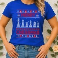 Chess Player Merry Chessmas Christmas Ugly Sweater Great Gift Women's T-Shirt thumb 2