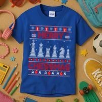 Chess Player Merry Chessmas Christmas Ugly Sweater Great Gift Kids T-Shirt thumb 3