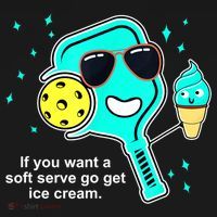 Cute Pickleball Meme If You Want A Soft Serve Go Get Ice Cream Gift USA-Made Doggie Bandana thumb 2