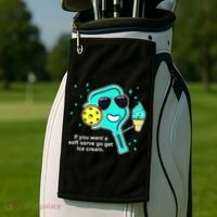 Cute Pickleball Meme If You Want A Soft Serve Go Get Ice Cream Gift Golf Towel thumb 2