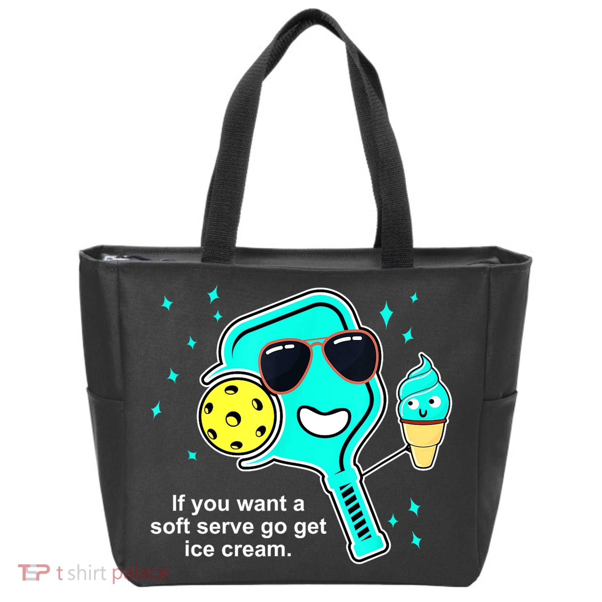 Cute Pickleball Meme If You Want A Soft Serve Go Get Ice Cream Gift Tote Bag