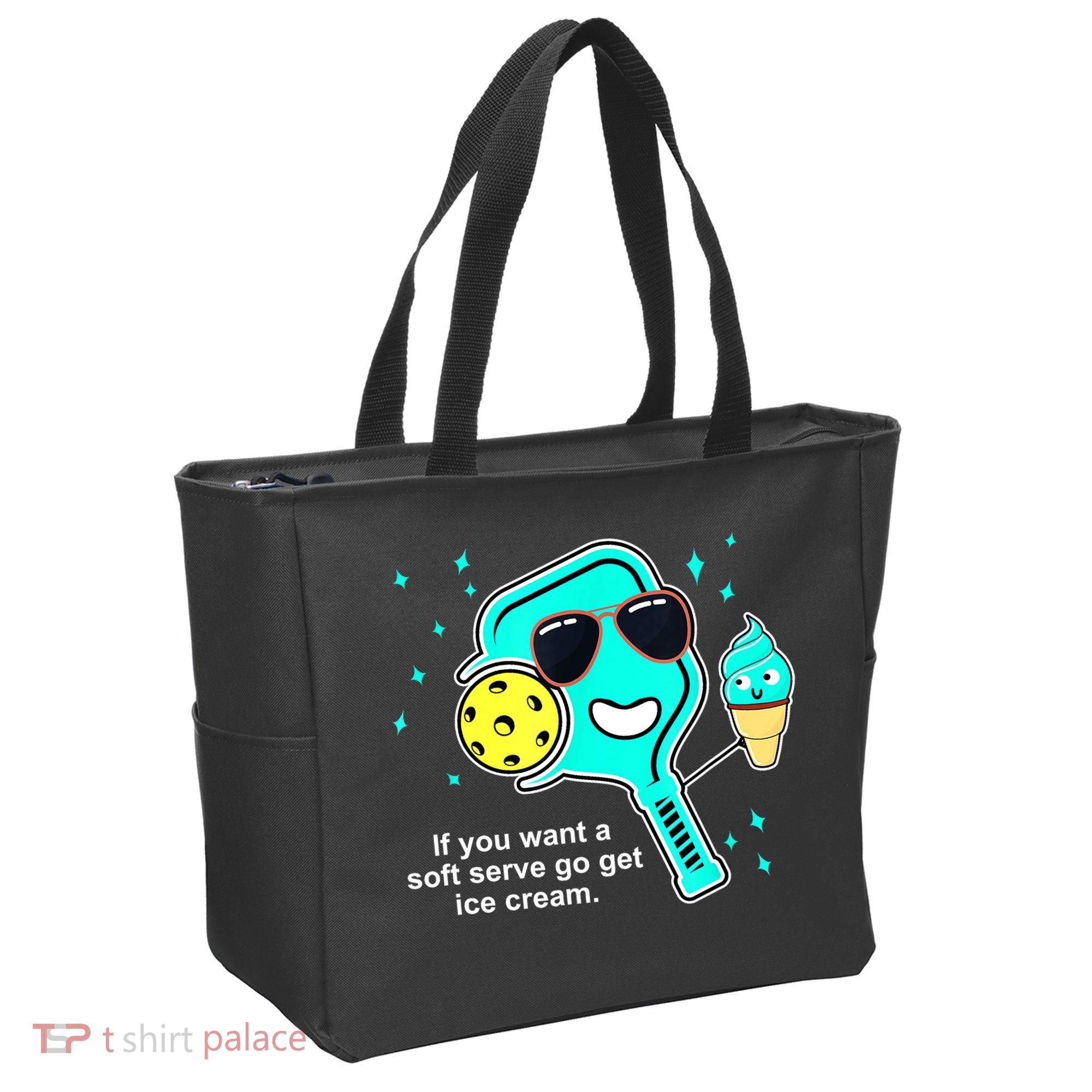 Cute Pickleball Meme If You Want A Soft Serve Go Get Ice Cream Gift Tote Bag