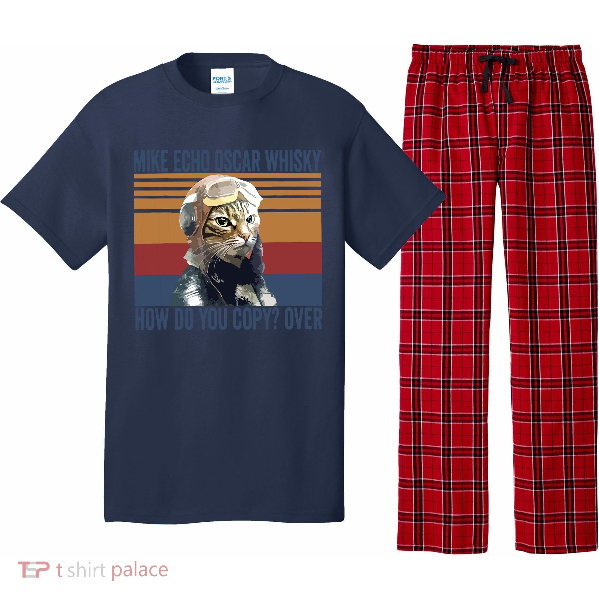 Cat Pilot Mike Echo Oscar Whisky How Do You Copy Pajama Set