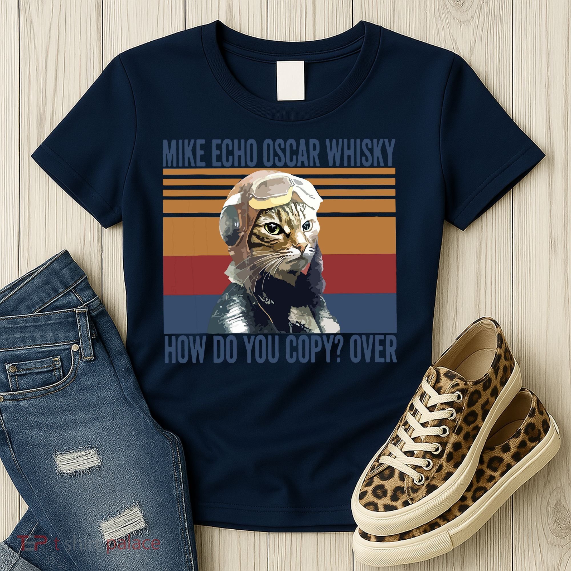 Cat Pilot Mike Echo Oscar Whisky How Do You Copy Women's T-Shirt