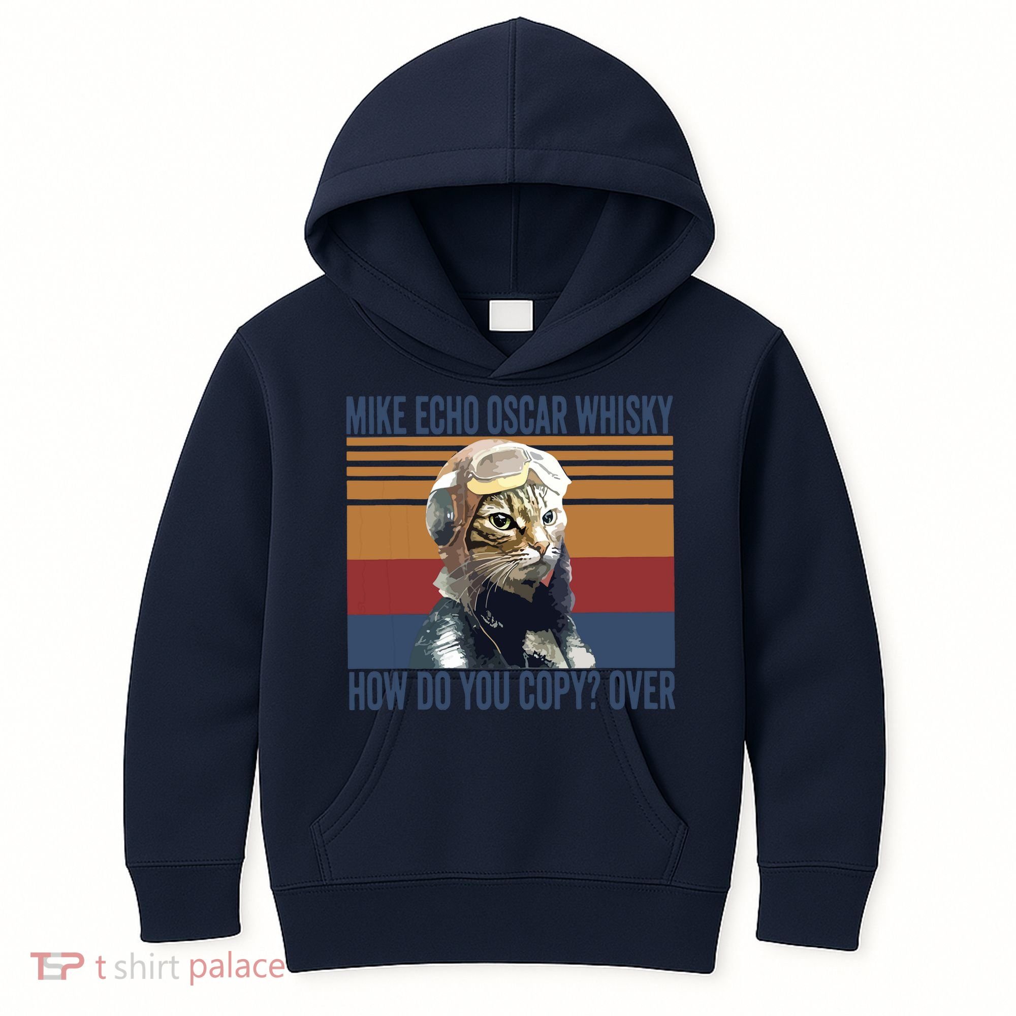 Cat Pilot Mike Echo Oscar Whisky How Do You Copy Kids Hoodie