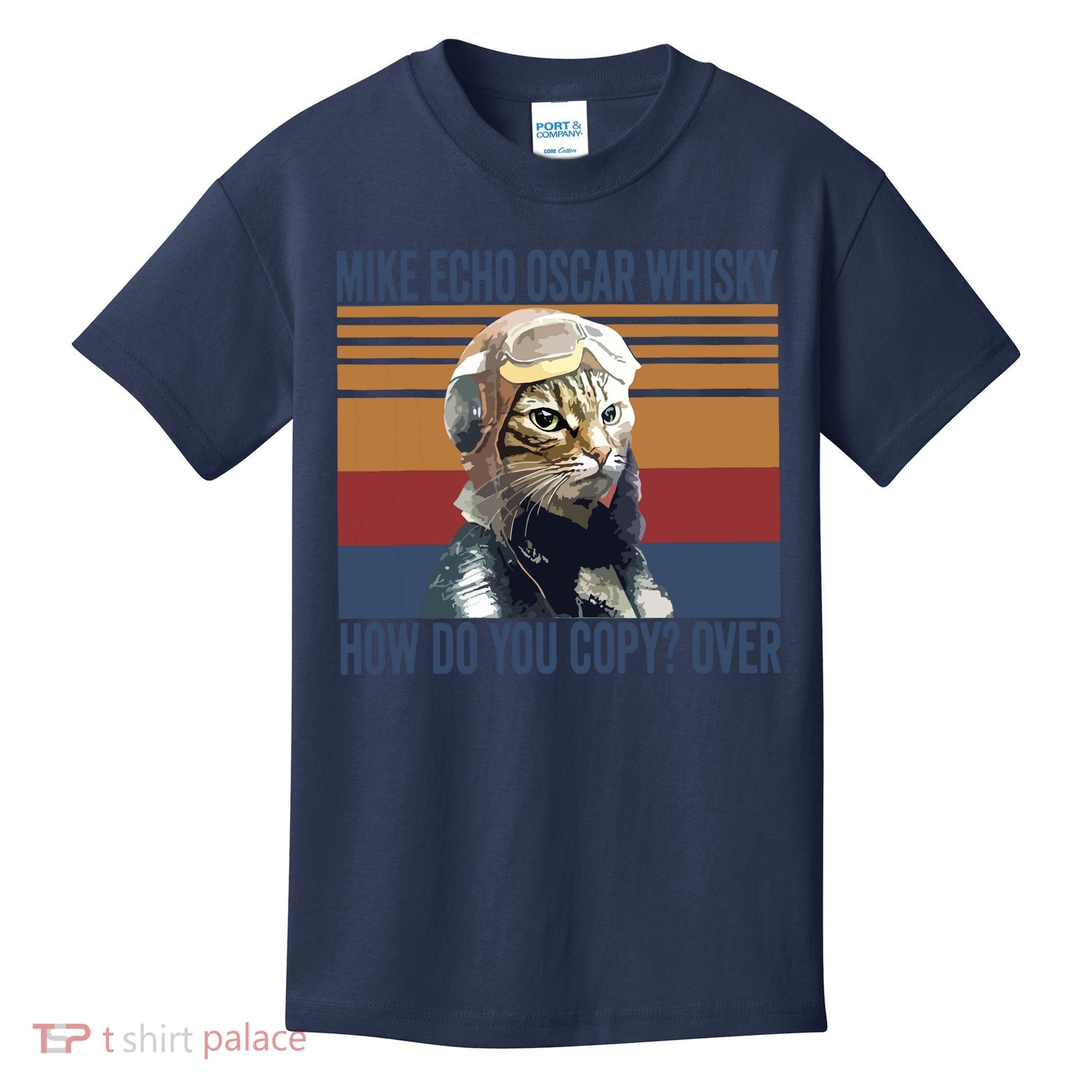 Cat Pilot Mike Echo Oscar Whisky How Do You Copy Kids T-Shirt
