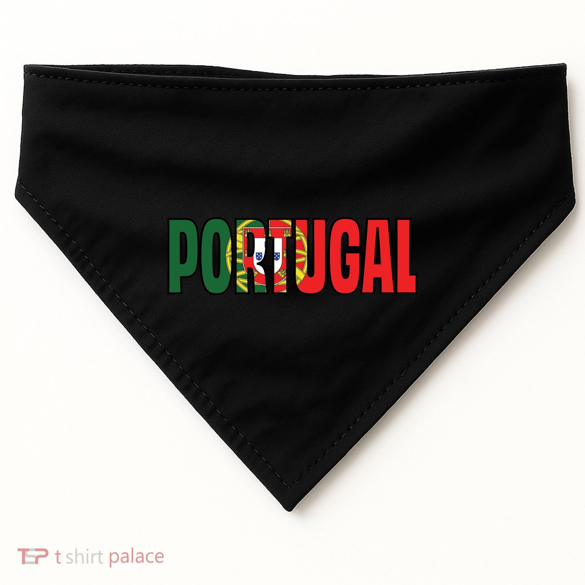 Cool Portugal Mashup Word Flag USA-Made Doggie Bandana