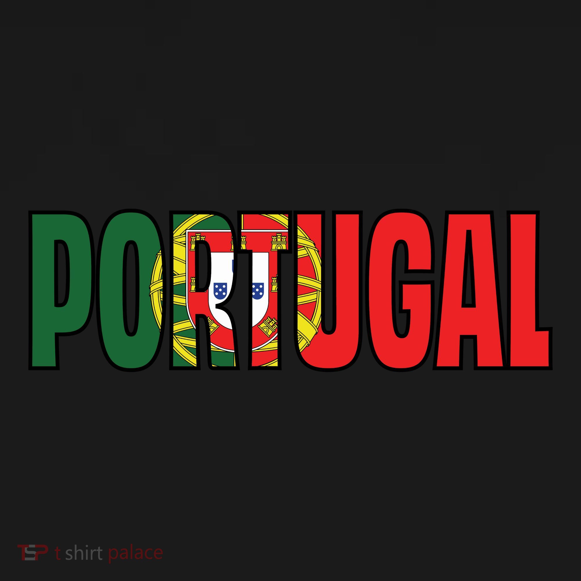 Cool Portugal Mashup Word Flag USA-Made Doggie Bandana
