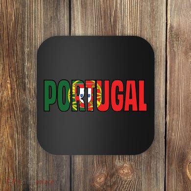 Cool Portugal Mashup Word Flag Coaster