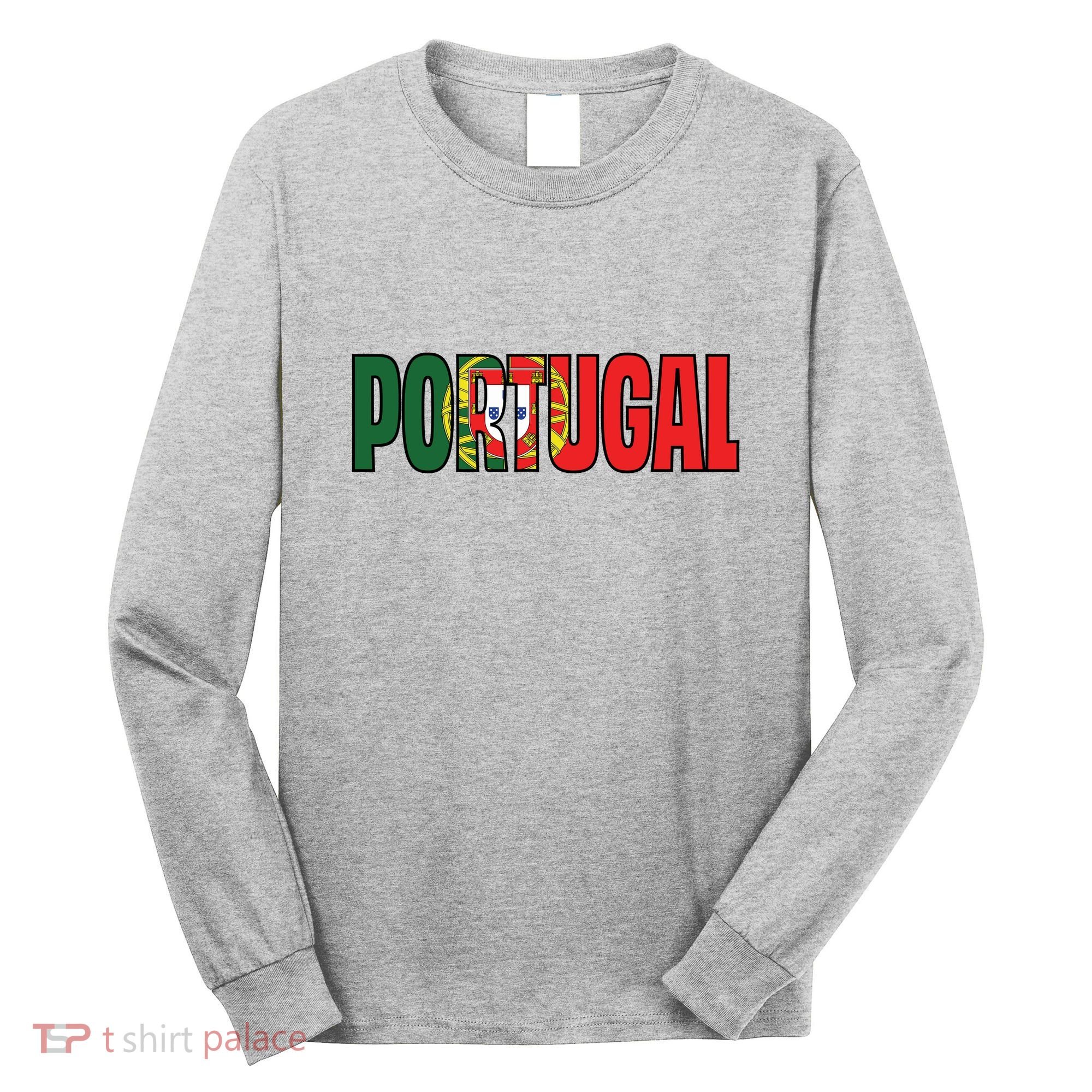 Cool Portugal Mashup Word Flag Long Sleeve Shirt