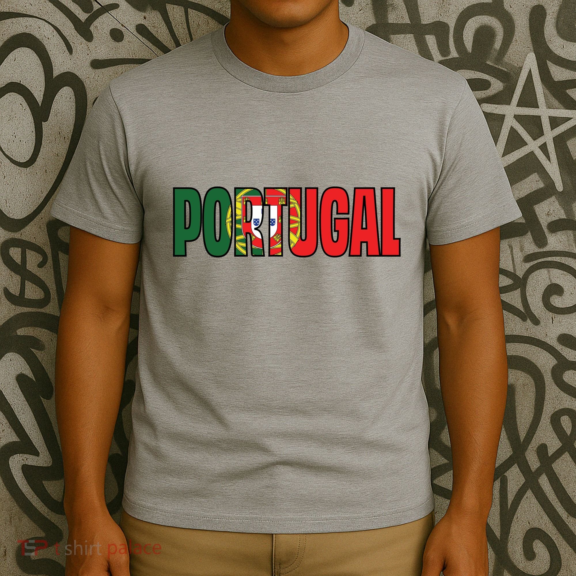 Cool Portugal Mashup Word Flag T-Shirt