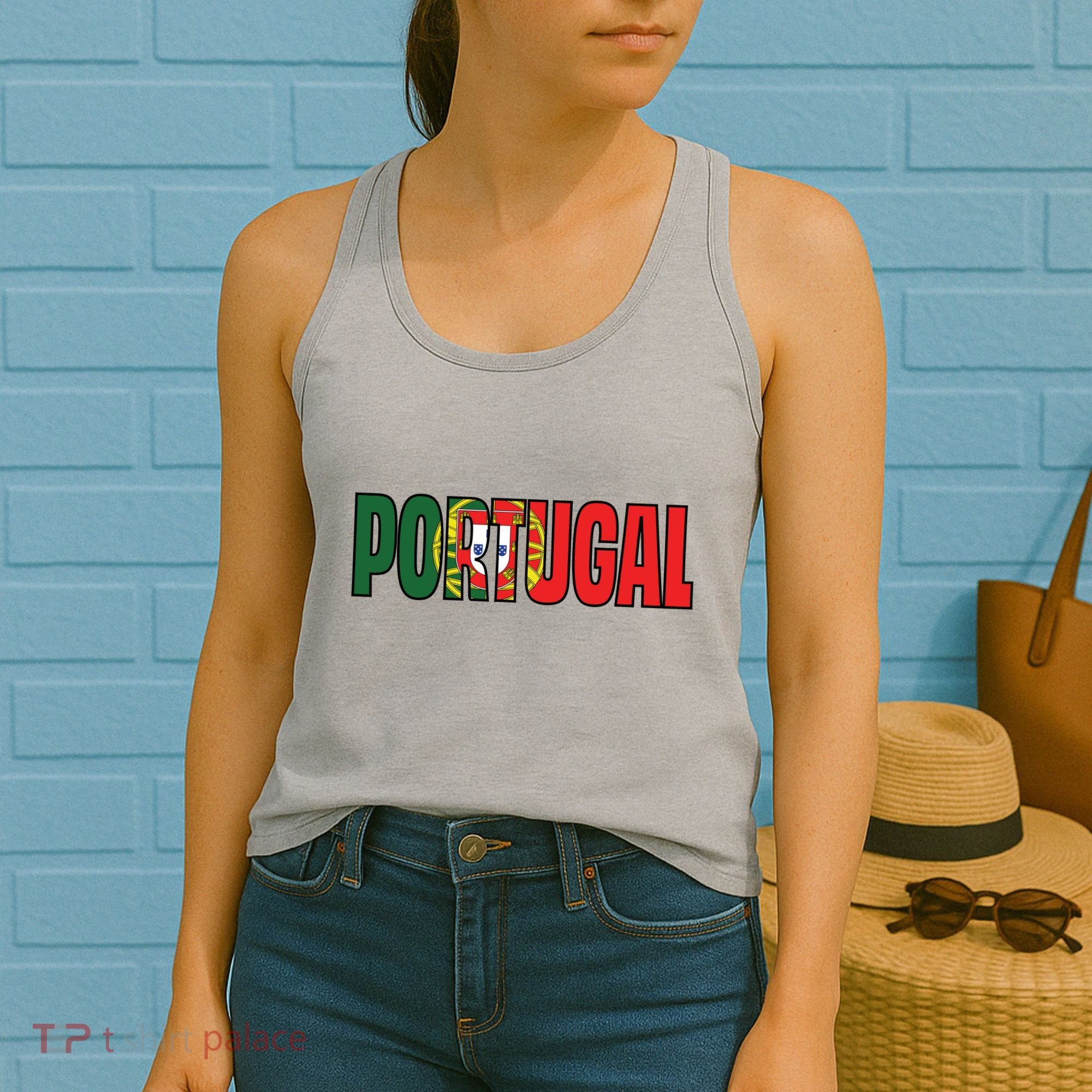 Cool Portugal Mashup Word Flag Women's Tank Top