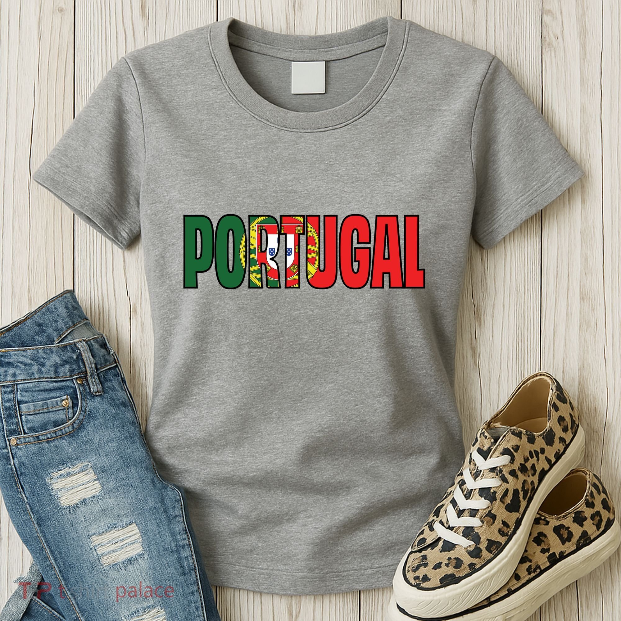 Cool Portugal Mashup Word Flag Women's T-Shirt