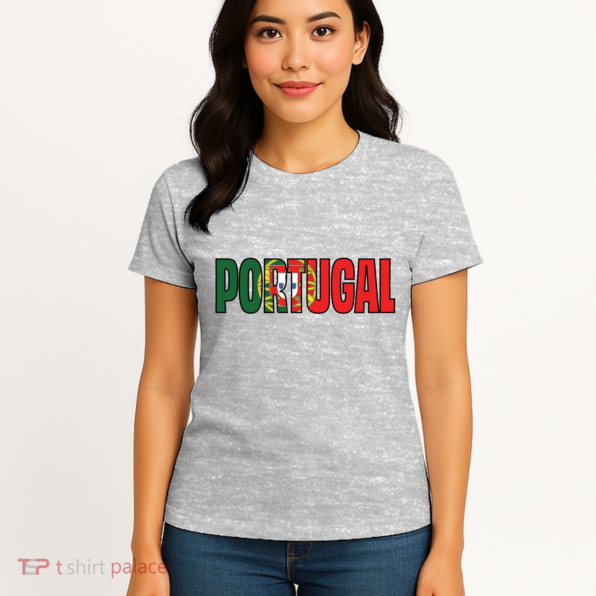 Cool Portugal Mashup Word Flag Women's T-Shirt