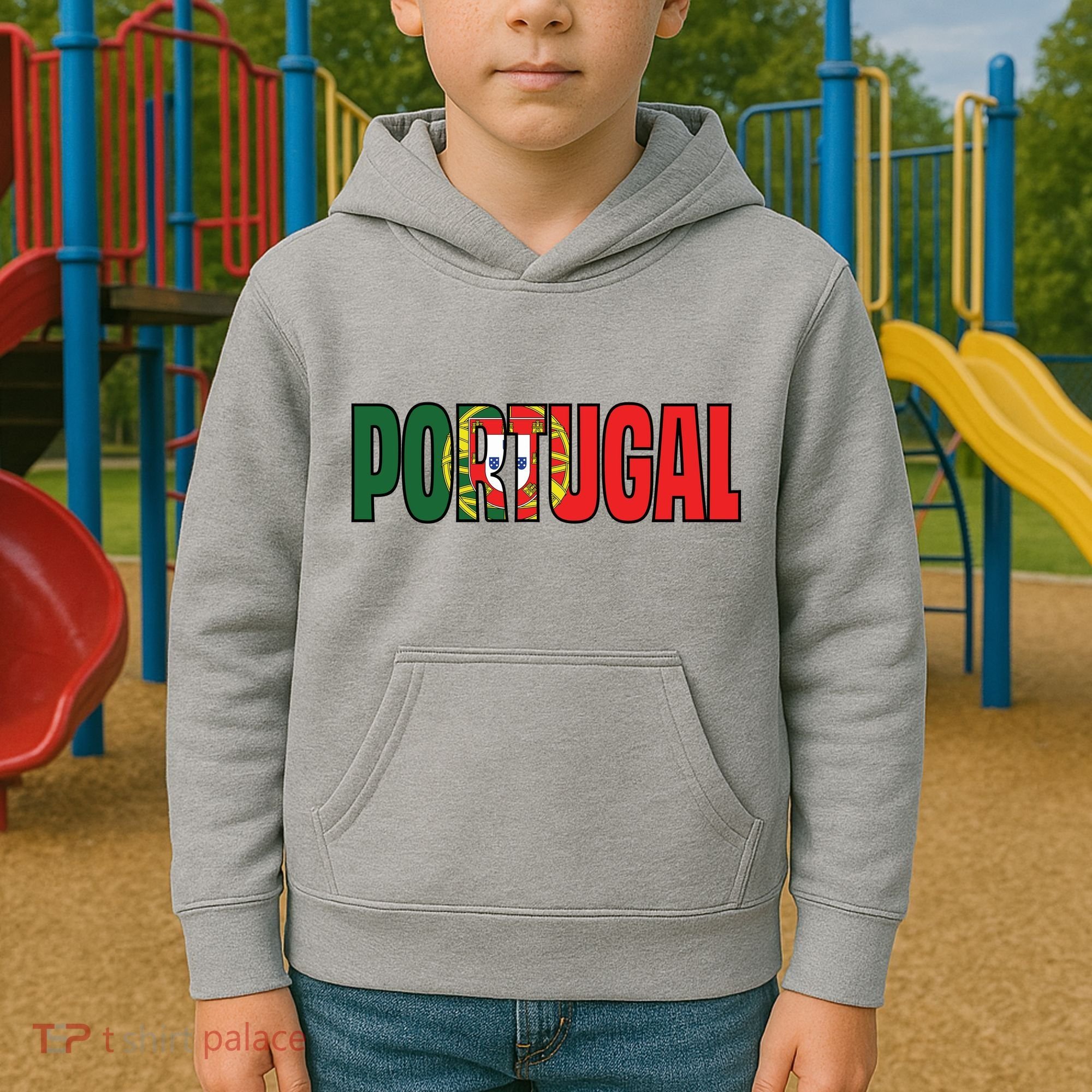 Cool Portugal Mashup Word Flag Kids Hoodie