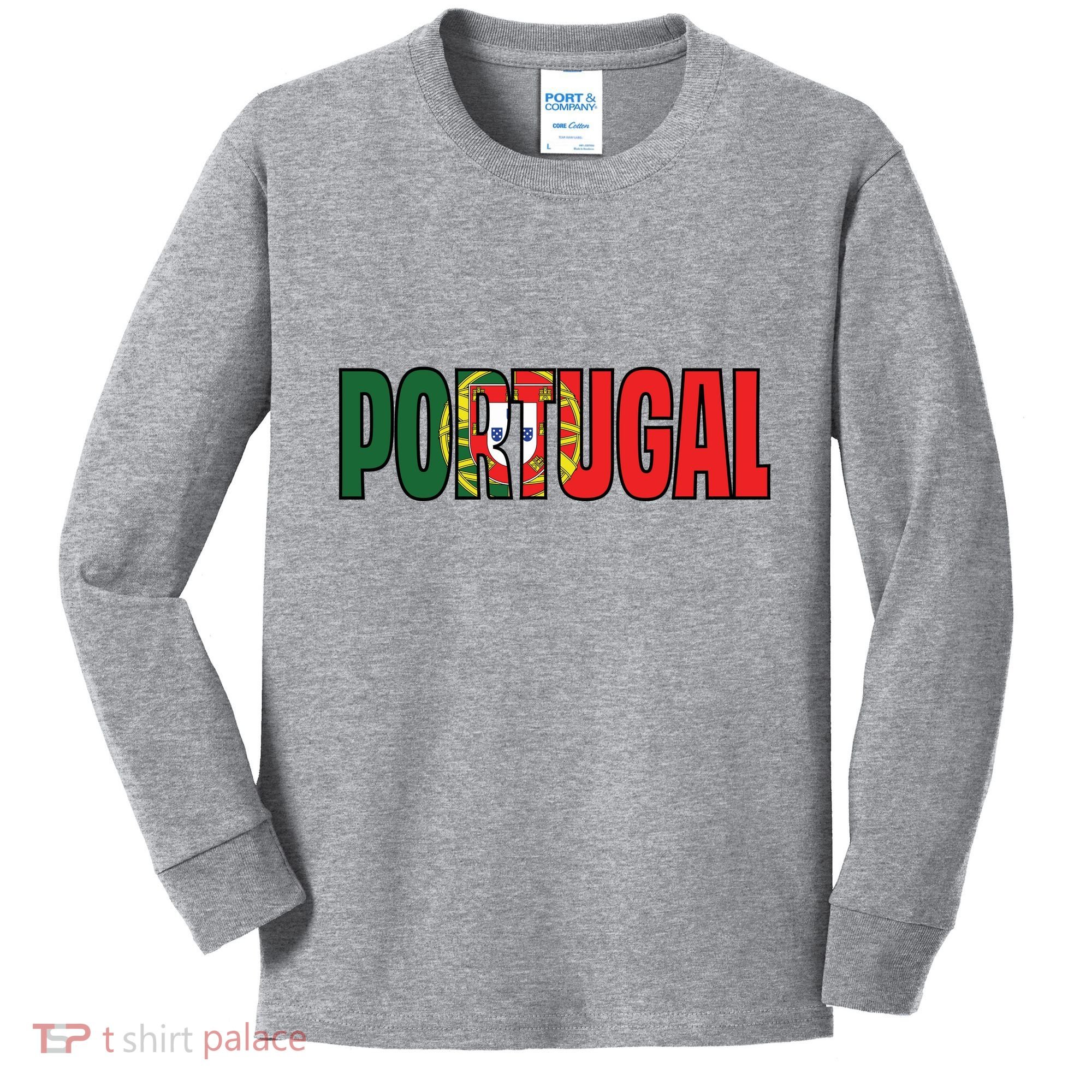 Cool Portugal Mashup Word Flag Kids Long Sleeve Shirt