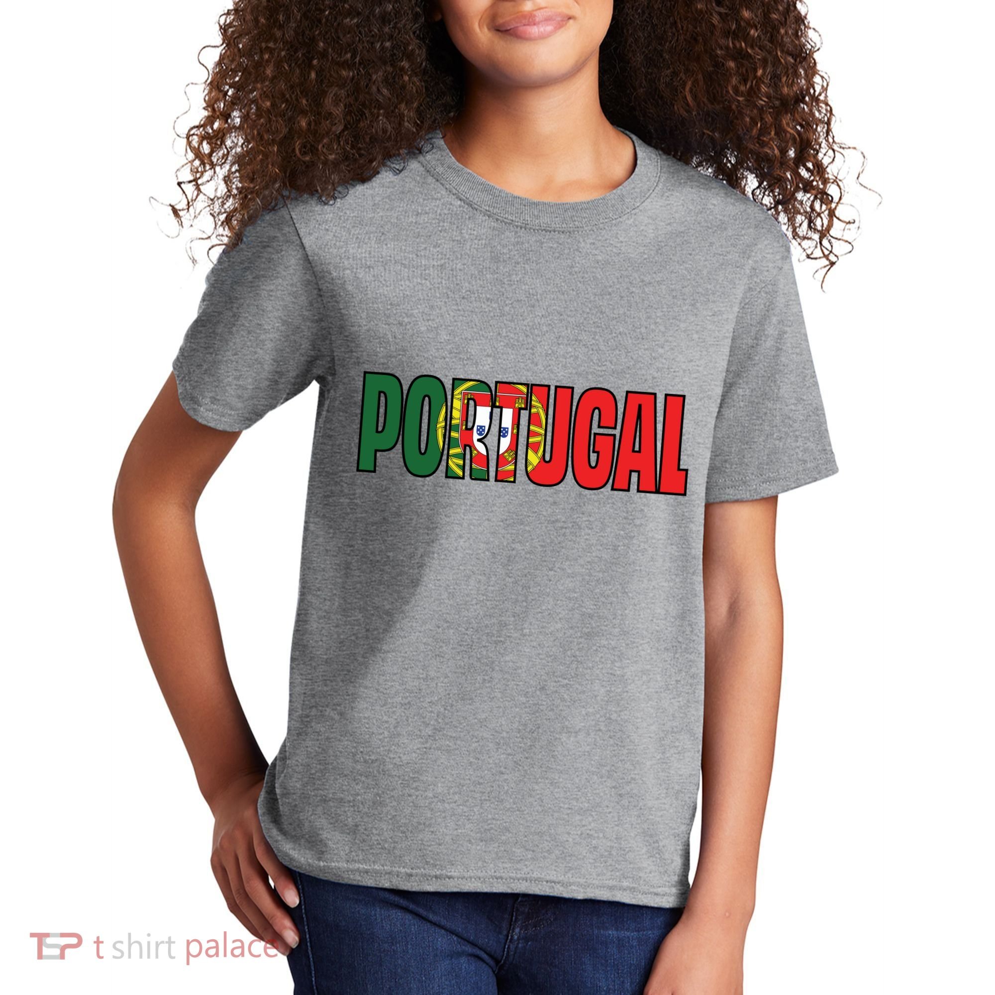 Cool Portugal Mashup Word Flag Kids T-Shirt