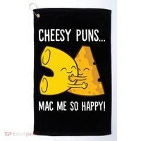 Cheesy Puns Mac Me So Happy Funny Mac And Cheese Gift Golf Towel thumb 0