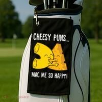 Cheesy Puns Mac Me So Happy Funny Mac And Cheese Gift Golf Towel thumb 2