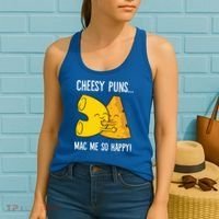 Cheesy Puns Mac Me So Happy Funny Mac And Cheese Gift Women's Tank Top thumb 2