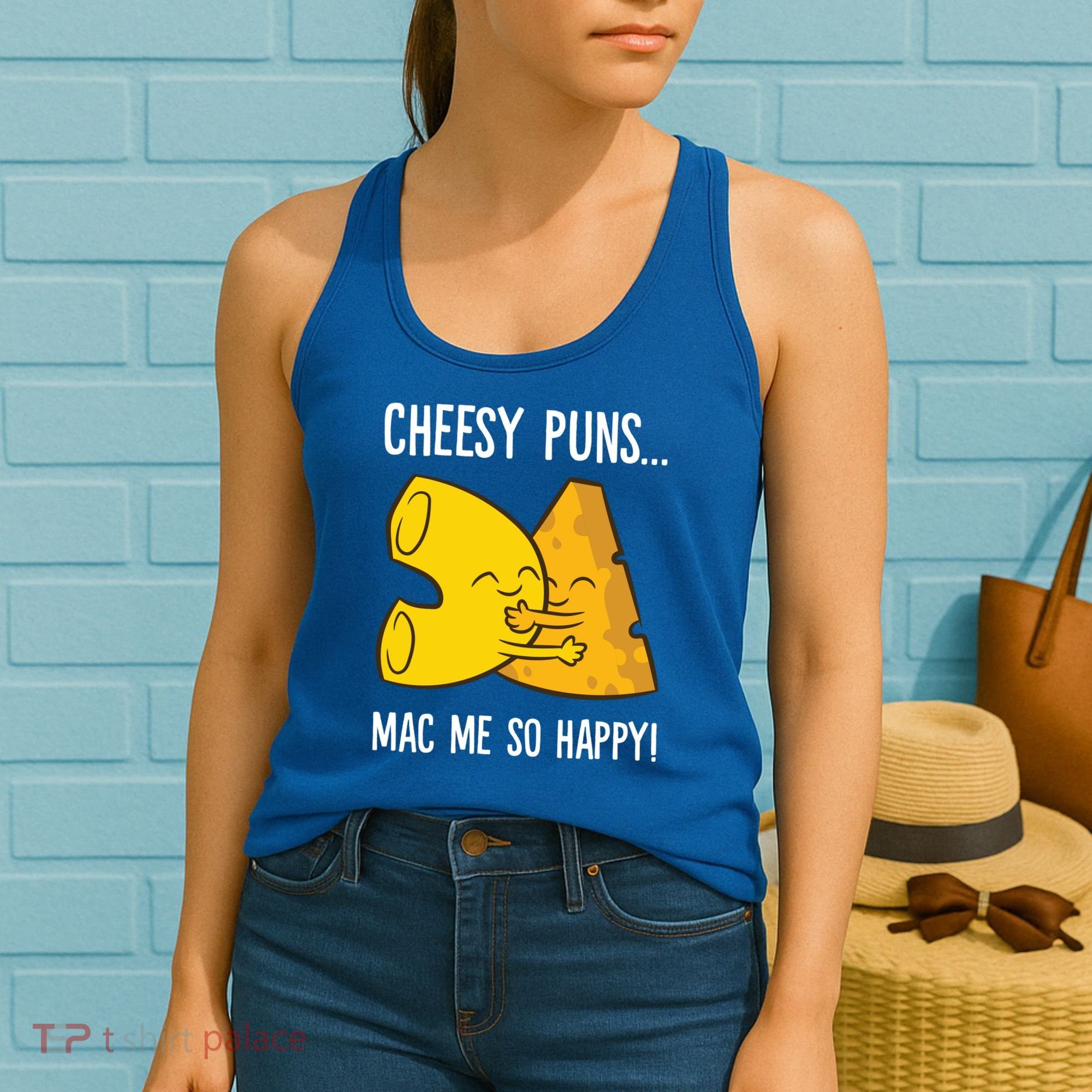 Cheesy Puns Mac Me So Happy Funny Mac And Cheese Gift Women's Tank Top