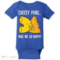 Cheesy Puns Mac Me So Happy Funny Mac And Cheese Gift Baby Bodysuit thumb 0